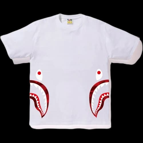 BAPE Color Camo Side Shark Tee White/Red