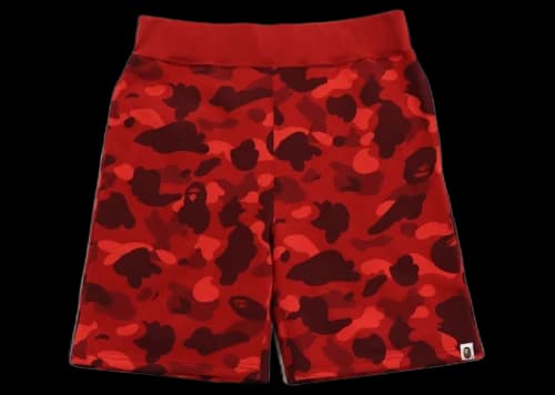 BAPE Color Camo Sweat Shorts (FW21) Red