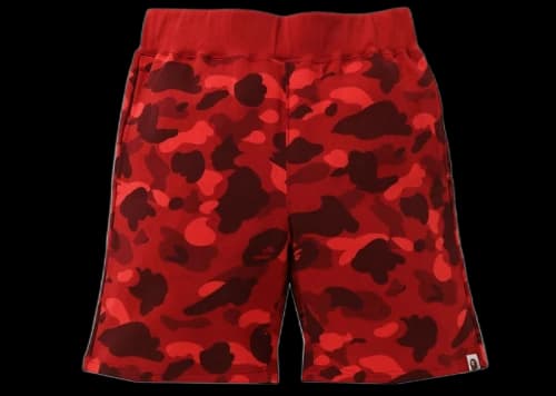 BAPE Color Camo Sweat Shorts (SS21) Red