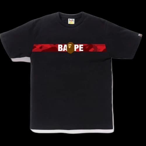 BAPE Color Camo Tape Ape Head Tee Black/Red