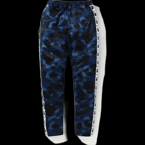 BAPE Color Camo Tape Jersey Pants Blue