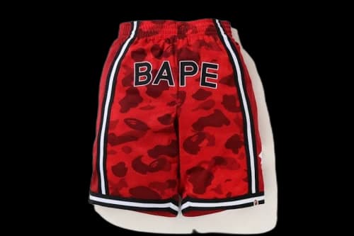 BAPE Color Camo Wide Basketball Shorts Red