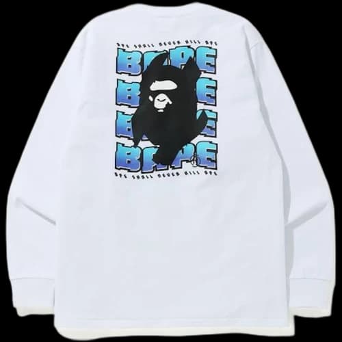BAPE Distortion L/S Tee White