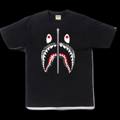 BAPE Forest Camo Shark Tee Black/Black