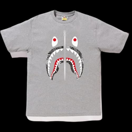 BAPE Forest Camo Shark Tee Grey/Black