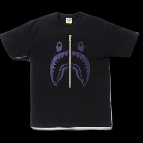 BAPE Glitter Shark Tee Black/Purple