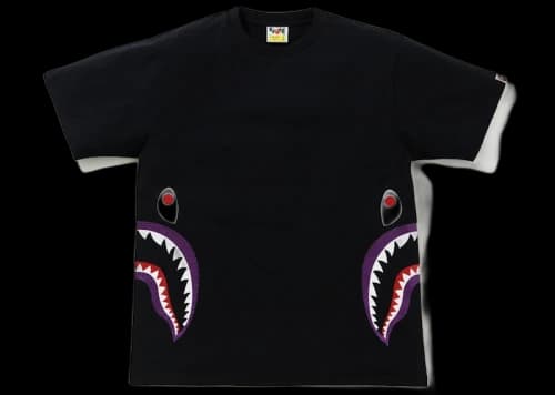 BAPE Glitter Side Shark Tee Black/Purple