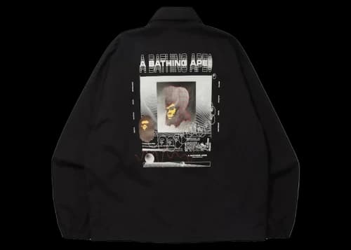BAPE Graphic Relaxed Fit Coach Jacket Black