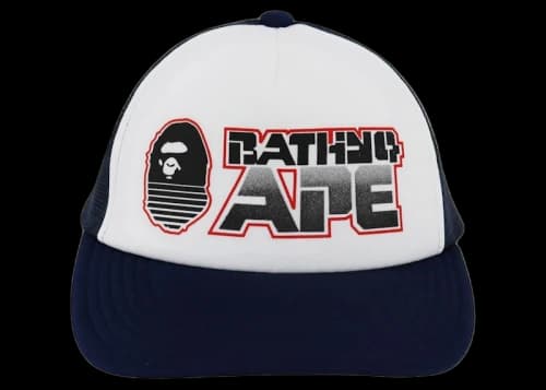 BAPE Graphic Snap Back Mesh Cap Navy