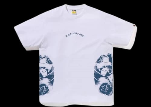 BAPE Japanese Tattoo Side Big Ape Head Tee White