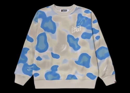 BAPE Liquid Camo Bape Sta Relaxed Fit Crewneck Blue