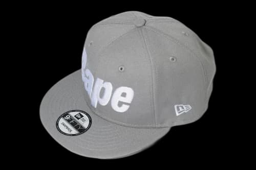 BAPE Logo New Era Snap Back Cap Grey