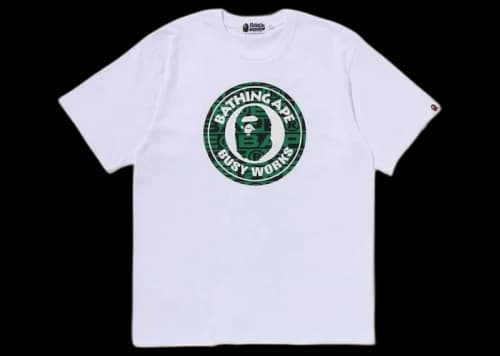 BAPE Lux Sport Pattern Busy Works Tee White