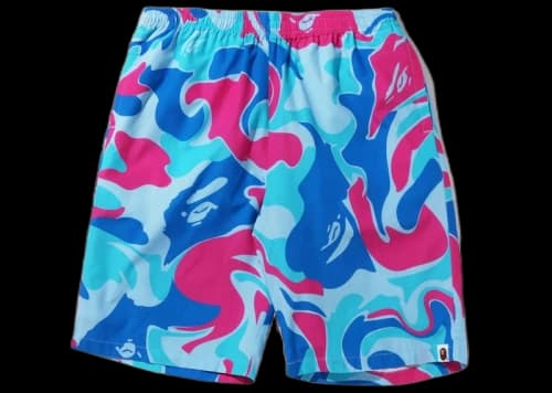 BAPE Marble Camo Shorts Blue