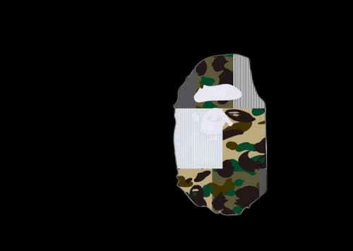 BAPE Military Crazy Side Big Ape Head Tee White