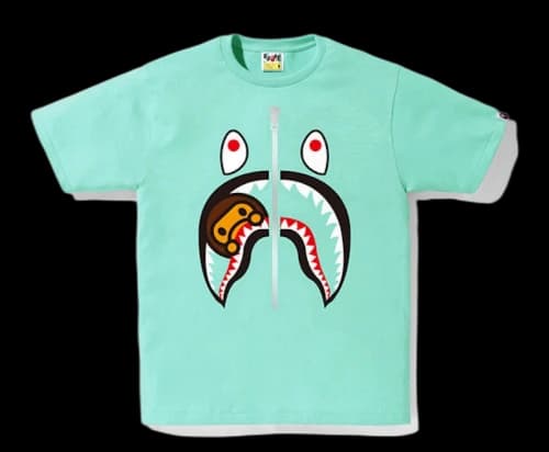 BAPE Milo Shark Face Tee Green