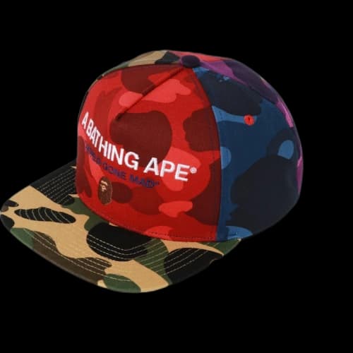 BAPE MIx Camo Crazy Snap Back Cap Multi