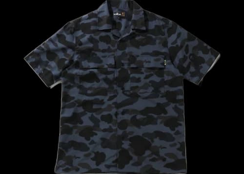 BAPE Mr Camo Open Collar Shirt Black