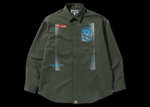 BAPE Multi Graphic Loose Fit Shirt Olivedrab