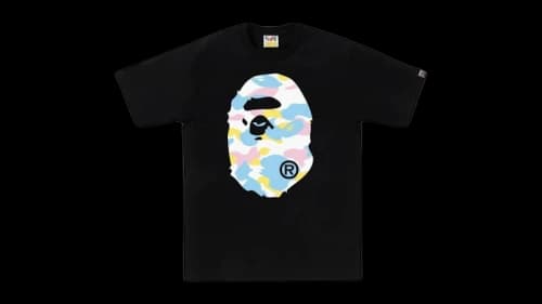 BAPE New Multi Camo Big Ape Head Tee Black