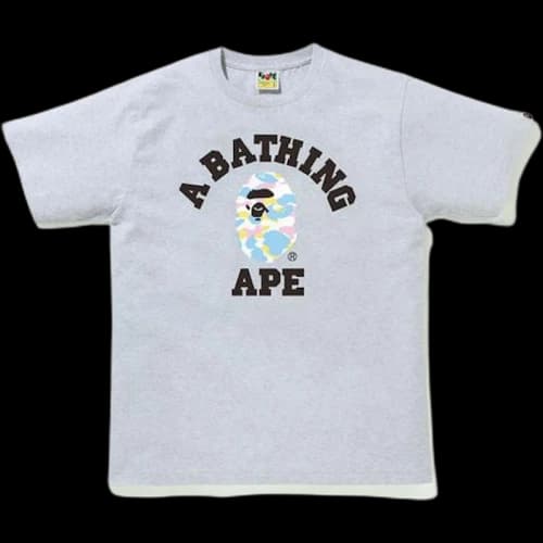 BAPE New Multi Camo College Tee Gray