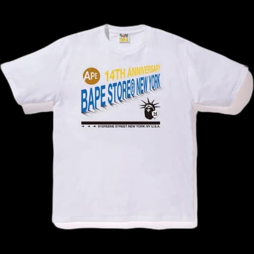 BAPE NY Store 14th Anniversary Tee White