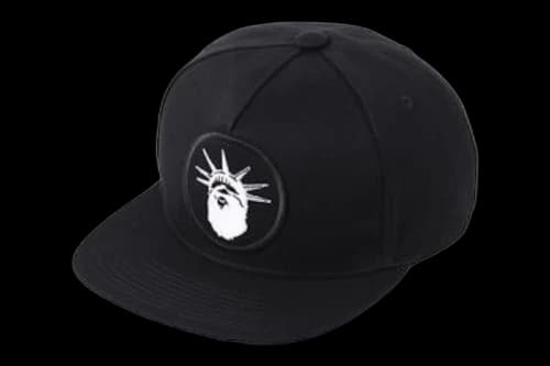 BAPE Nyc Ny Camo Snap Back Cap Cap Black