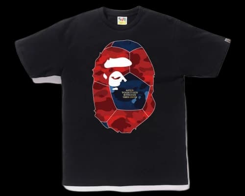BAPE Performance Color Camo Ape Head Tee Black