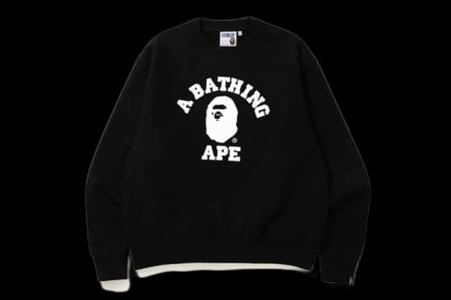 BAPE Relaxed Classic College Crewneck Black