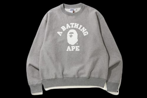 BAPE Relaxed Classic College Crewneck Grey