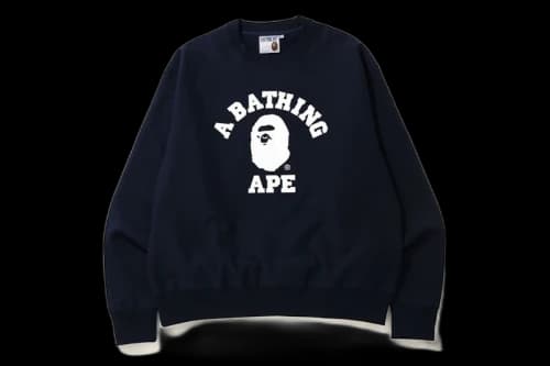 BAPE Relaxed Classic College Crewneck Navy