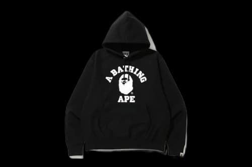 BAPE Relaxed Classic College Pullover Hoodie Black