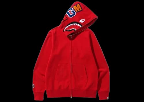 BAPE Shark Full Zip Hoodie (SS22) Red