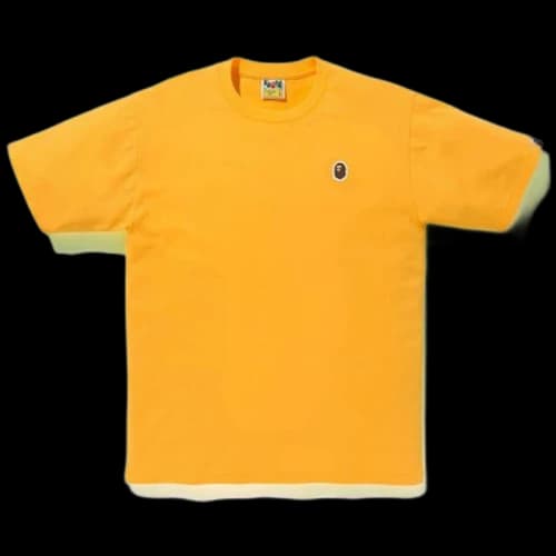 BAPE Silicon Ape Head One Point Tee Yellow