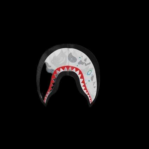 BAPE Space Camo Shark Sweat Shorts White