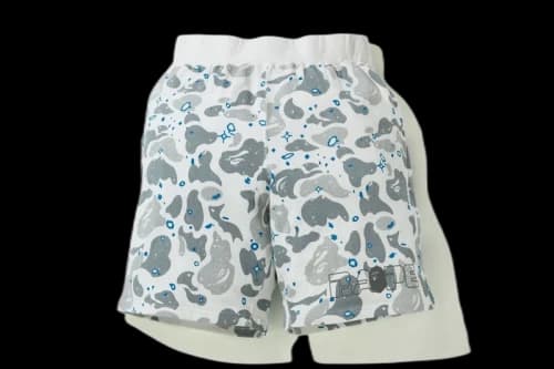 BAPE Space Camo Wide Sweatshort White