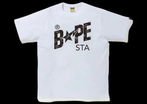 BAPE Sta Random Logo Tee White/Black
