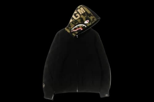 BAPE Swarovski Shark Full Zip Hoodie Black
