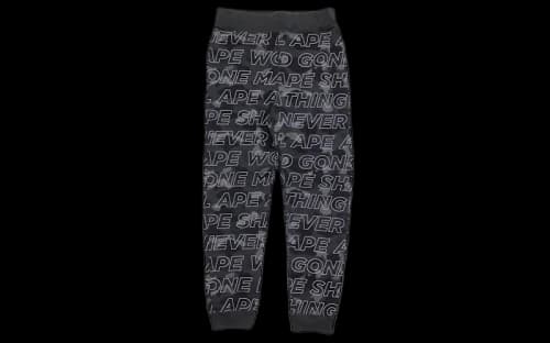 BAPE Text Color Camo Sweatpants Black