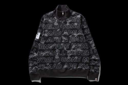 BAPE Text Color Camo Wide Half Zip Sweat Black