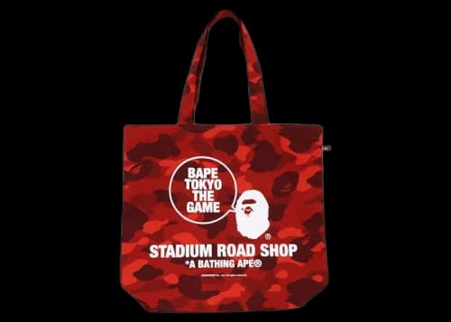 BAPE Tokyo The Game Color Camo Tote Bag Red