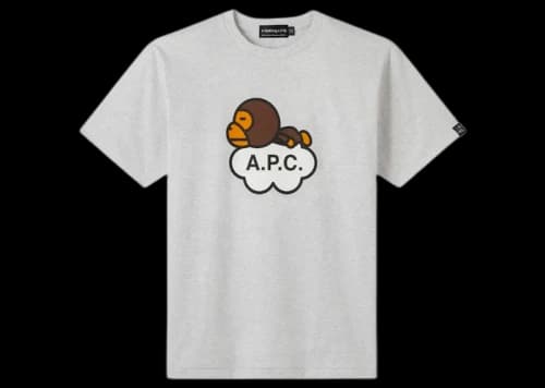 BAPE x A.P.C. Women's Milo Wide T-Shirt Grey