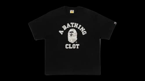 BAPE x CLOT Camo College Relaxed Fit Tee Black