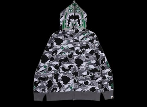 BAPE x Hidden NY Sta Camo Tiger Full Zip Hoodie Grey