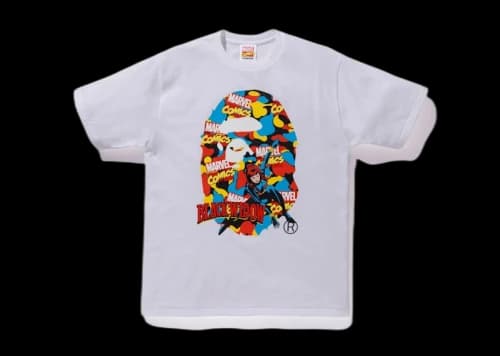 BAPE x Marvel Comics Camo Back Widow Tee White