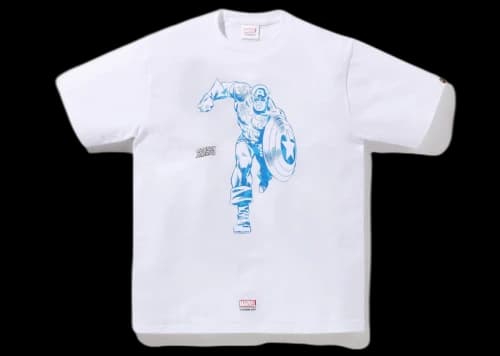 BAPE x Marvel Comics Captain America T-Shirt White