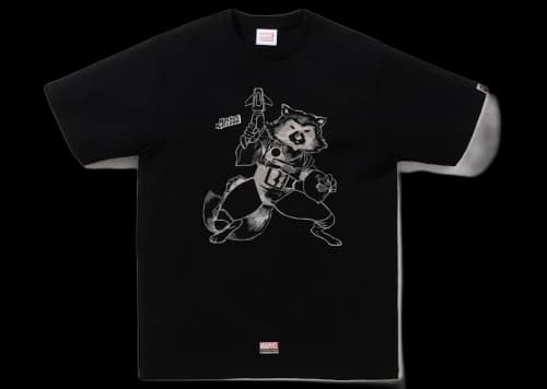 BAPE x Marvel Comics Rocket Raccoon T-Shirt Black