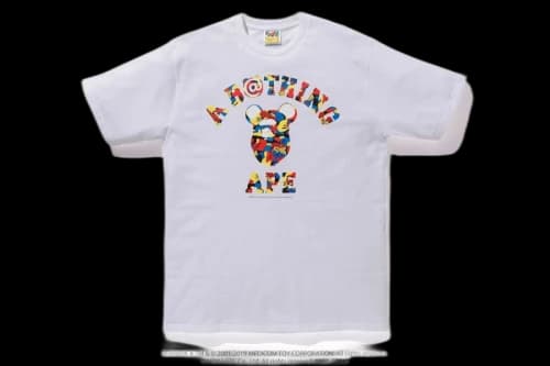 BAPE x Medicom Toy Camo College Tee White