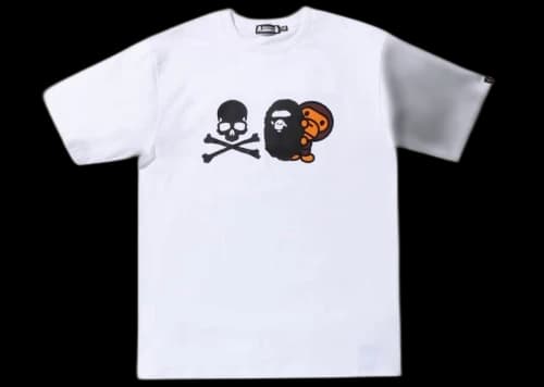 BAPE x MMJ Ape Head & Milo Tee White