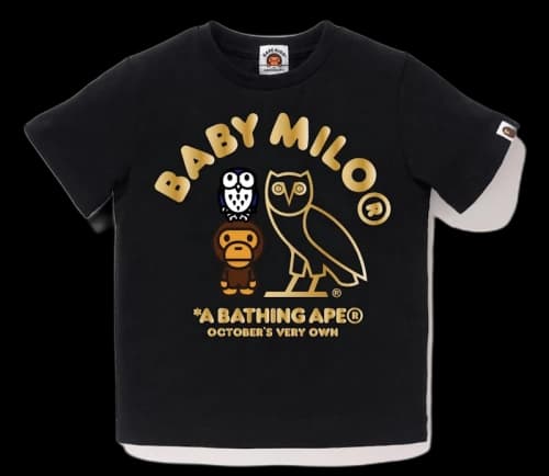 BAPE x OVO Baby Milo Kids Tee Black